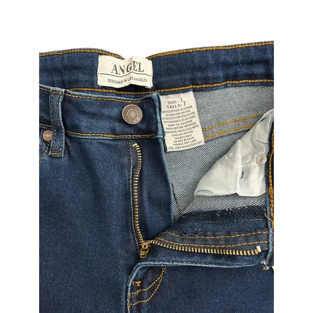 Angel High Rise Stretchy Straight Jeans Womens Size 7 Dark Blue New NWT Rayon - Picture 6 of 11